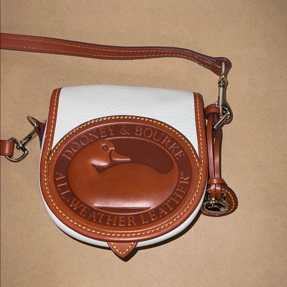 Dooney & Bourke White and Brown Crossbody Bag